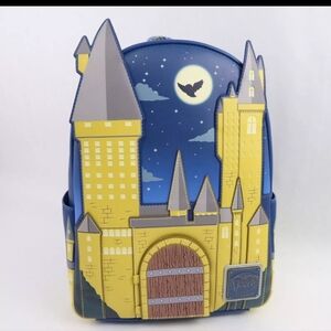 Loungefly Harry Potter Mini Backpack GLOW Hogwarts Castle Gate Hedwig Debossed